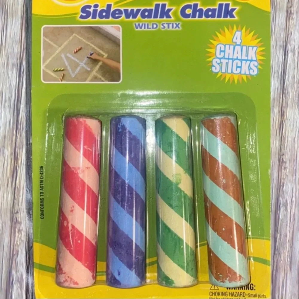 💞 New 4-pack Wild Stix Striped Sidewalk Chalk